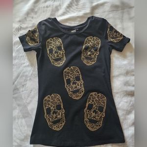 Christian Audigier rhinestone skull T shirt